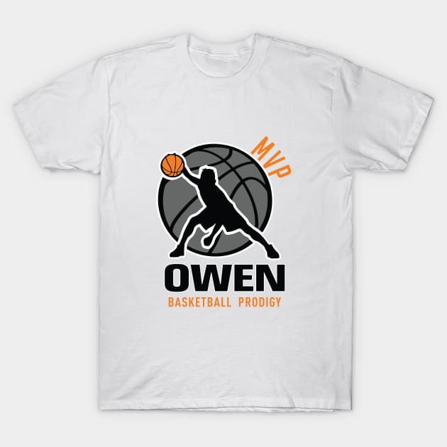 Owen MVP Custom Player Basketball Prodigy Your Name T-Shirt by Baseball Your Name